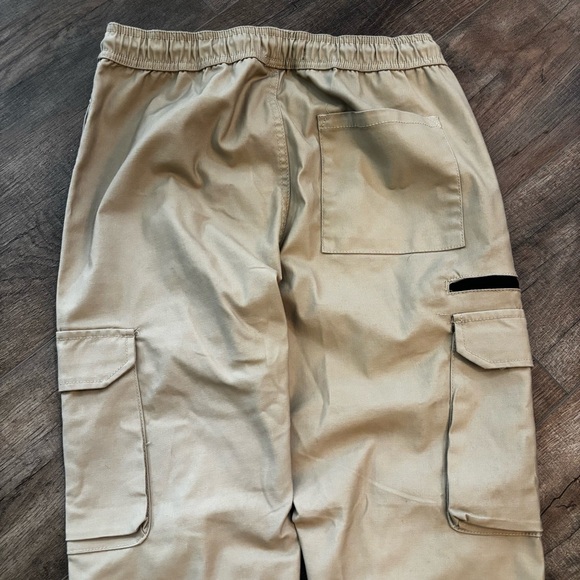 WXYZ Men's Size M Tan Beige Cargo Pants w Drawstring Straight Leg Elastic Waist - Picture 6 of 16